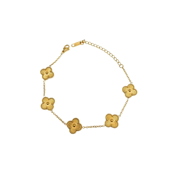Pulseira Trevo Dourado - Aço inoxidável
