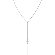 Colar Gravatinha Inox Pérola