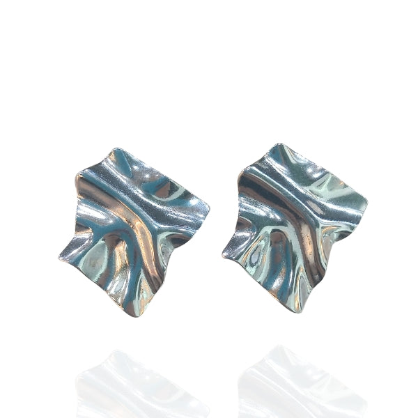 Brinco Chapa Orgânico Prata – Aço Inoxidável