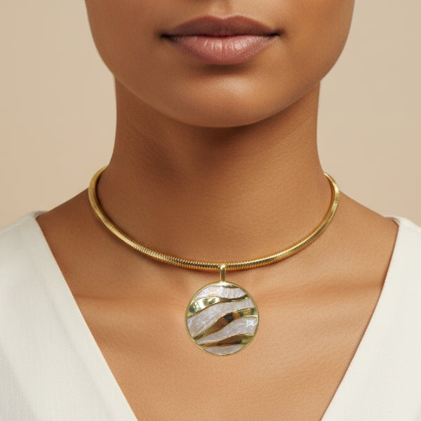 Colar Aro Tubo Com Pingente Semijoia