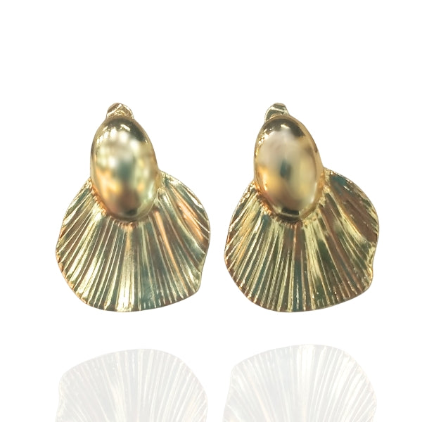 Brinco Orgânico Oval Leque - Aço Inoxidável