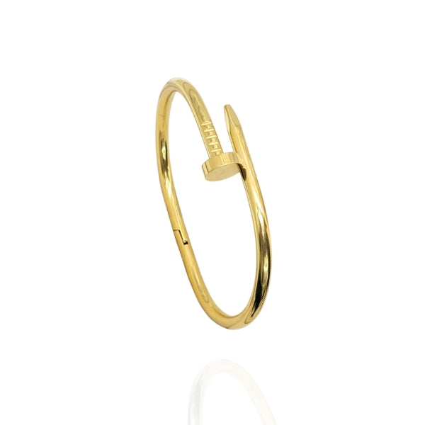Bracelete Prego Dourado Aço Inox