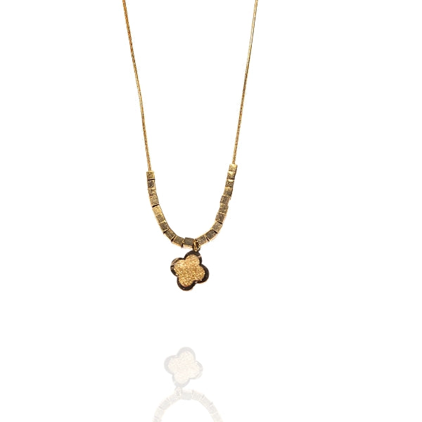 Colar Trevo Inox Shine - Dourado