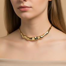 Colar Aro Orgânico Dourado - Semijoia