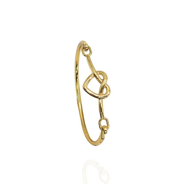 Bracelete Coração Vasado Dourado - Semijoia