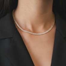 Colar Riviera Baguete Dourada