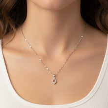 Colar Inox com Pingente Cravejado Gota - Prata