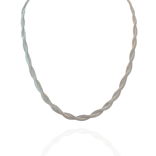 Colar Laminado Trançado – Aço Inoxidável