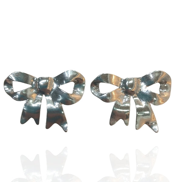 Brinco Laço Prata - Aço inoxidável