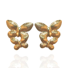 Brinco Borboleta Duo - Aço inoxidável