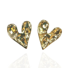 Brinco Orgânico Coração Dourado - Aço Inoxidável