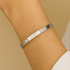Bracelete clássico com ponto de luz prata aço inoxidável