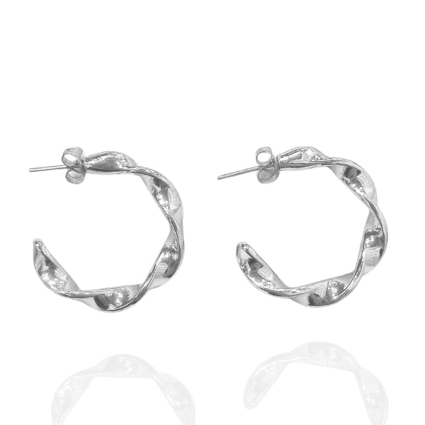 Argola Trançada Prata - Semijoia