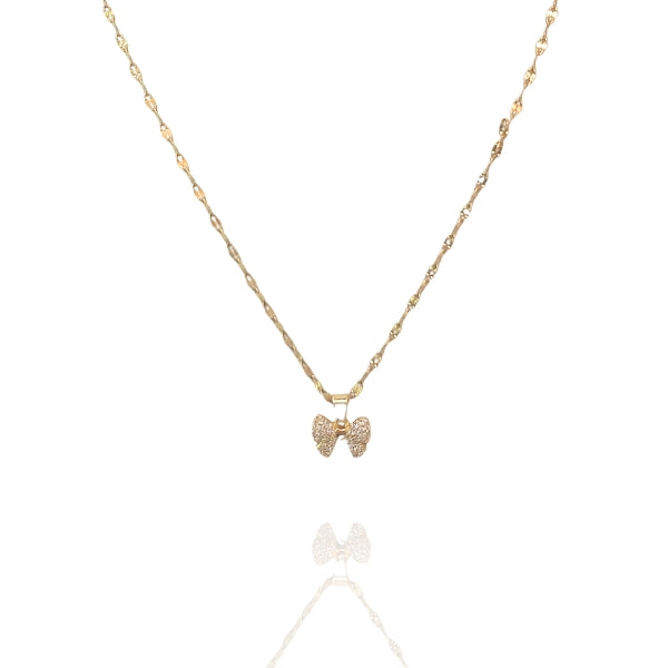 Colar laço dourado - aço inoxidável