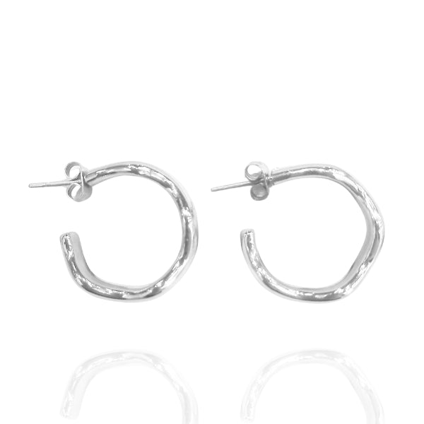 Argola Ondulada Prata - Semijoia