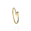 Bracelete Prego Dourado Cravejado Aço Inox Antialérgico