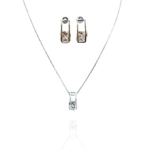 Conjunto Cristal Prata- Semijoia