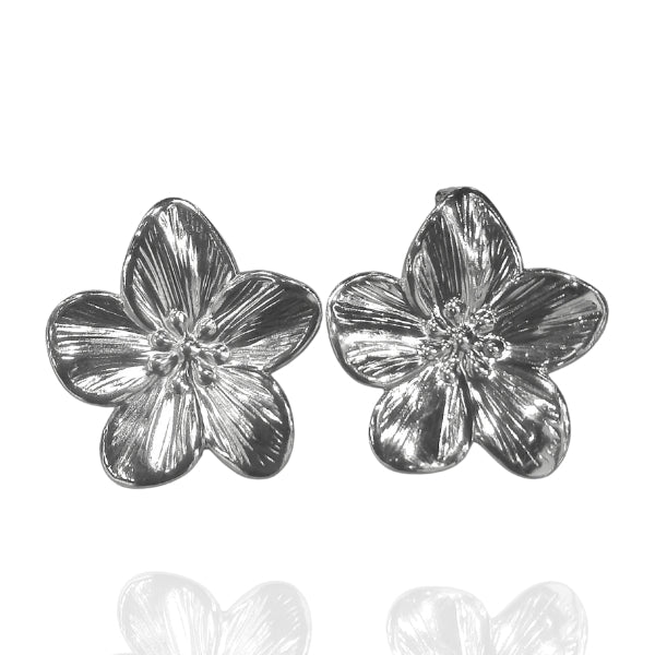 Brinco Flor Aço Inox Prata