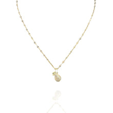 Colar com Pingente Abacaxi Cravejado Dourado Inox