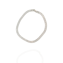 Pulseira Riviera Zircônia Baguete Prata