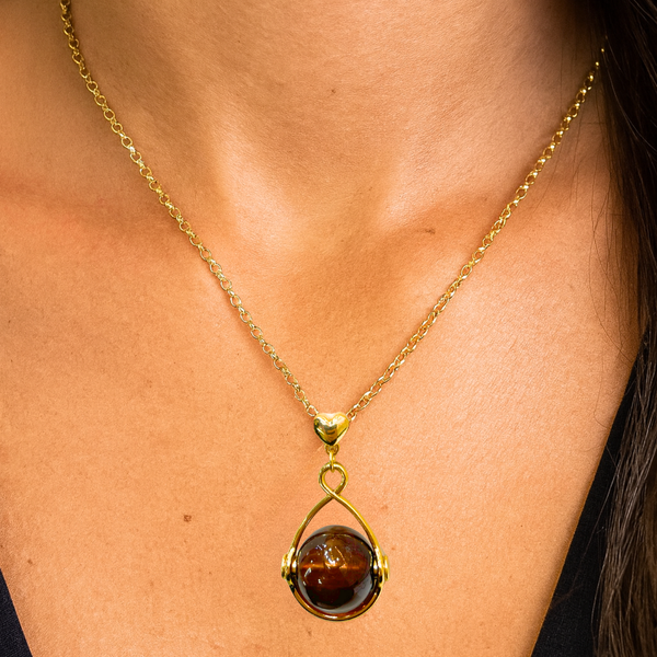 Colar Saturno dourado - Semijoia