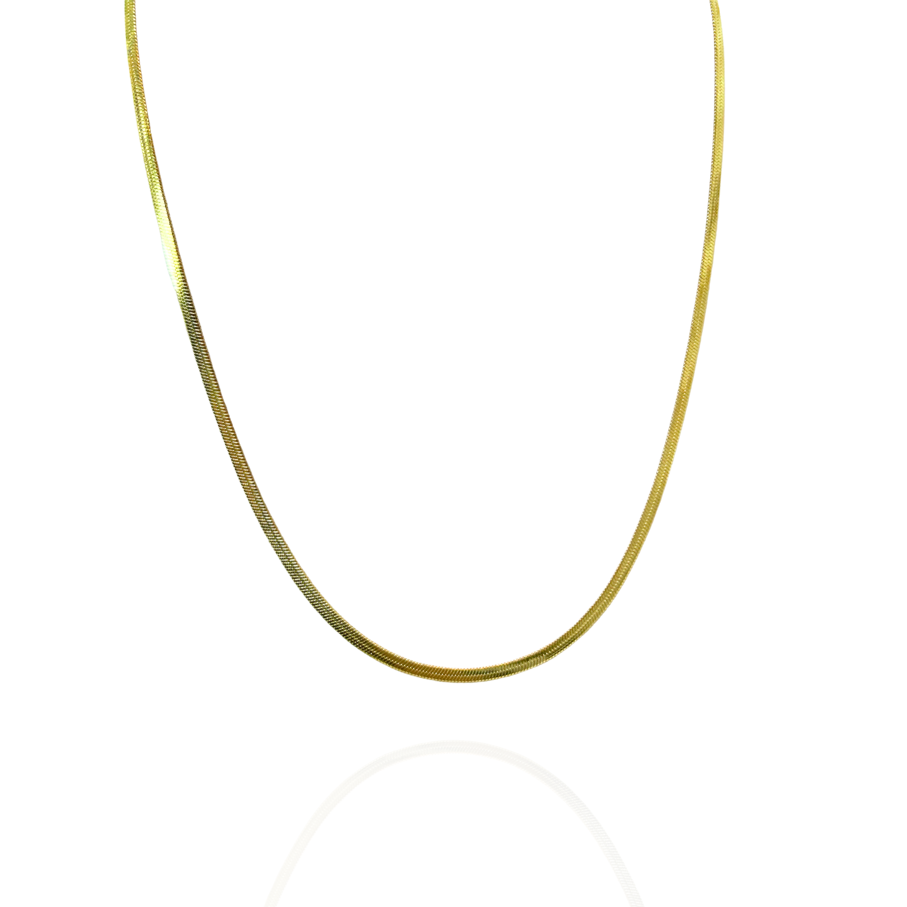 Colar de Malha Longo Dourado - Aço Inoxidável