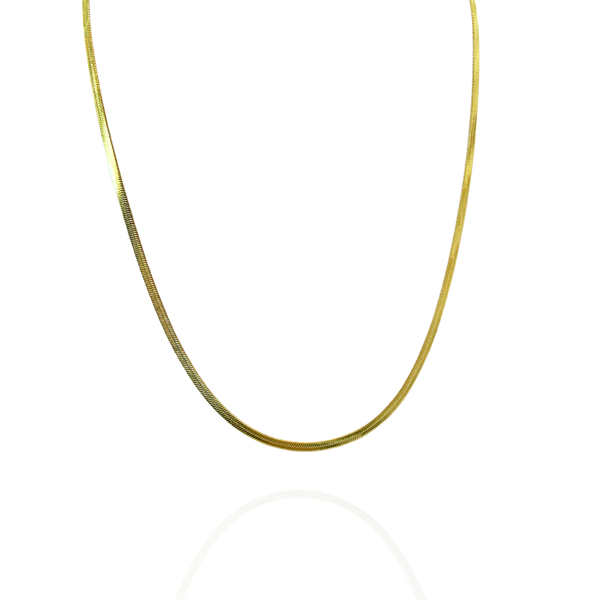 Colar de Malha Longo Dourado - Aço Inoxidável