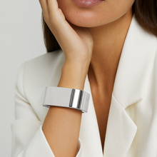 Bracelete Quadricular Liso Bold  prata - Folheado