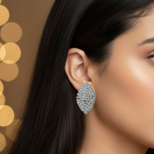 Brinco Festa Folha Cravejado prata - Folheado