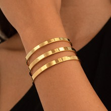 Trio de pulseira lisa Dourado - Aço inoxidável