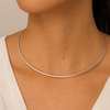 Choker Aro Liso Circular Prata Design Moderno
