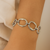 Pulseira Orgânica Elos Circular Prata Tendência