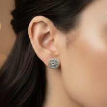 Brinco circular ponto de luz cravejado prata - Folheado