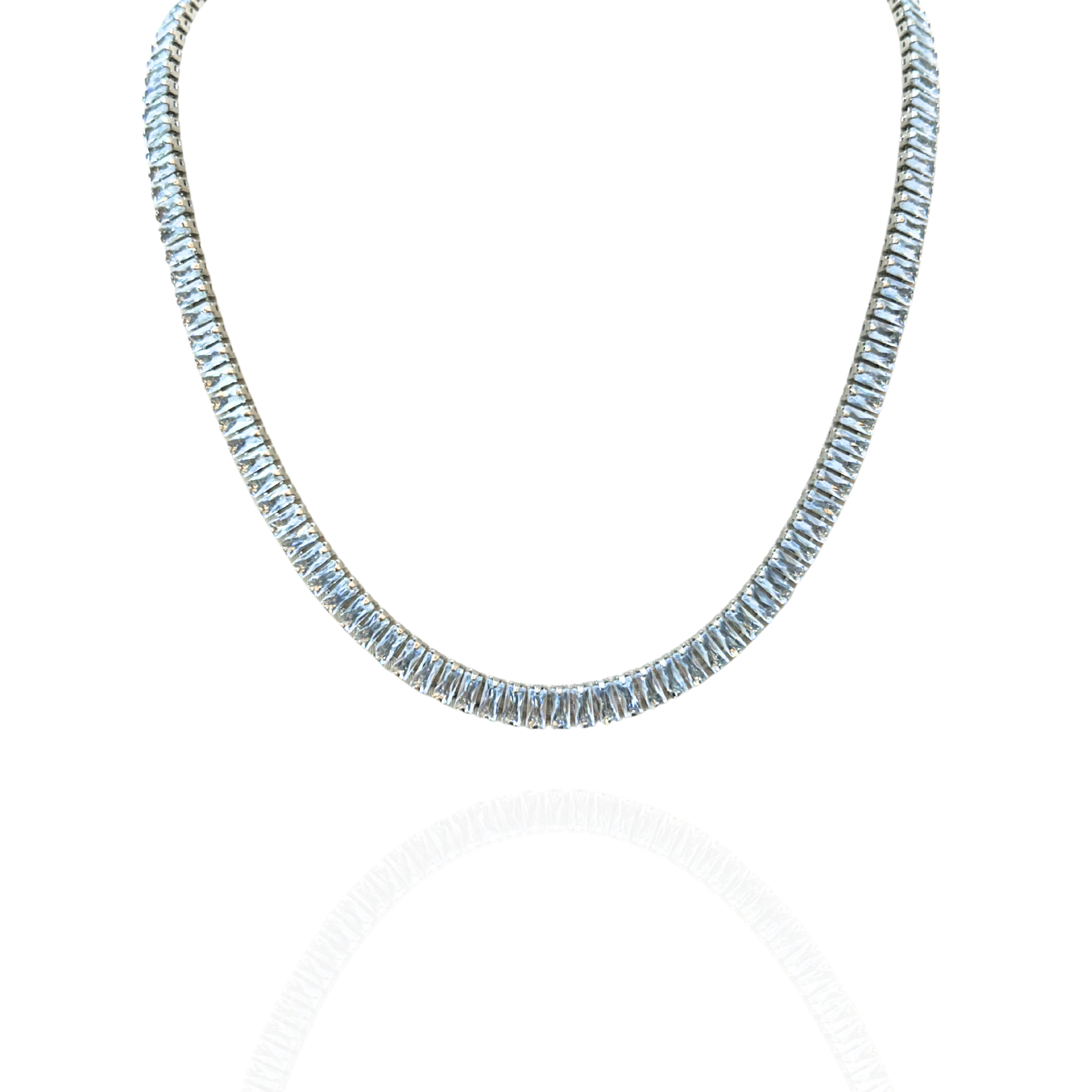 Colar Riviera Baguete prata