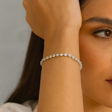 Pulseira ponto de luz cravejada- Folheado a prata