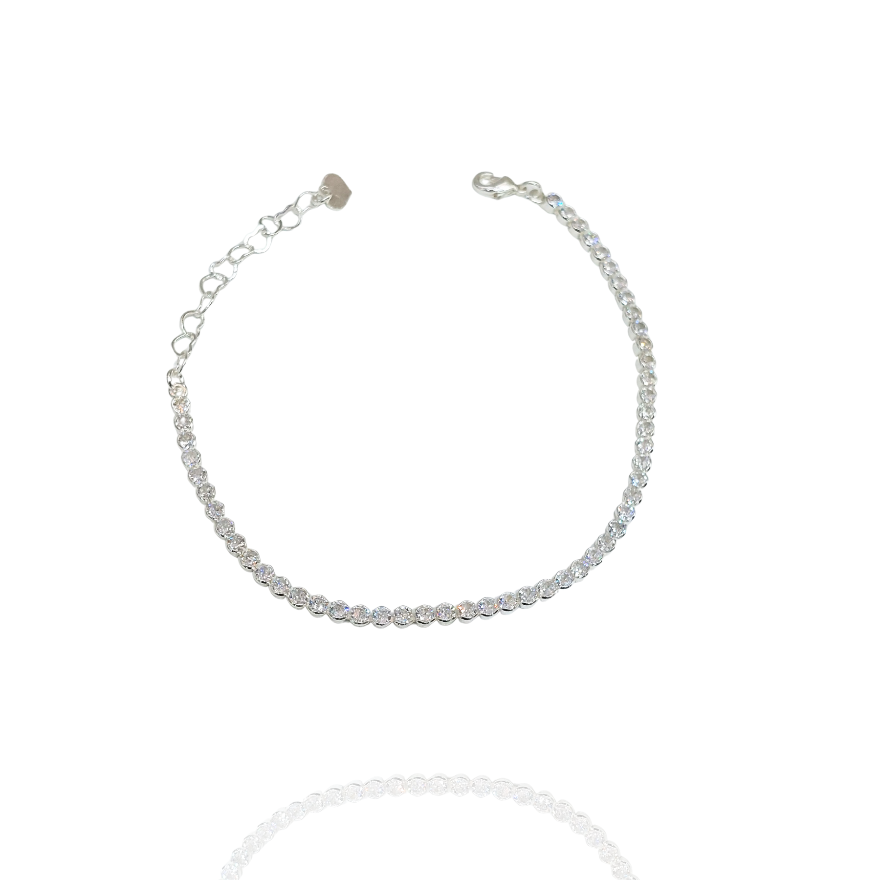 Pulseira Riviera Fina ponto de luz - Folheado a prata