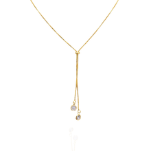 Colar Gravatinha ponto de luz cristal dourado - folheado