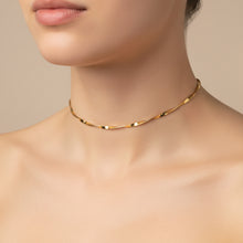 Colar aro trançado dourado aluminio