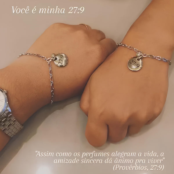 pulseira da amizade personalizada com salmos grifados a lazer semijoia