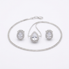 Conjunto Gota Cristal Prateado