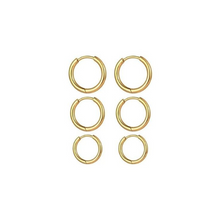 Trio de Argolas Lisas Inox - Dourado
