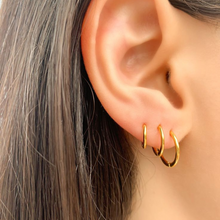 Trio de Argolas Lisas Inox - Dourado