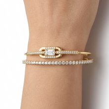 Bracelete Elo de Luz Cravejado Dourado Folheado 18k