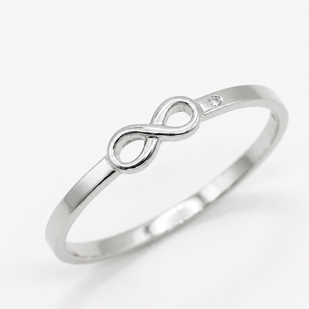 Bracelete com simbolo do infinito e ponto de luz prata - Semijoia