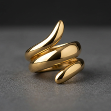 Anel espiral dourado em aço inoxidável da Amba Black