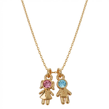 Colar filhos personalizado menino e menina dourado - Semijoia