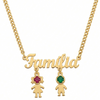 Colar Família Filhos Dourado Semijoia