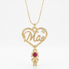 Colar de Mãe com mini pingente filho(a) personalizado dourado - Semijoia