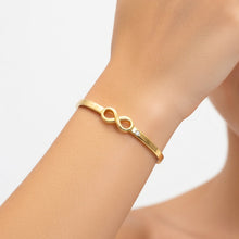 Bracelete com simbolo do infinito e ponto de luz dourado - Semijoia