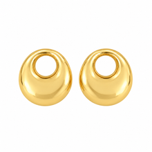 Brinco Redondo Dourado Vazado em Aço Inoxidável